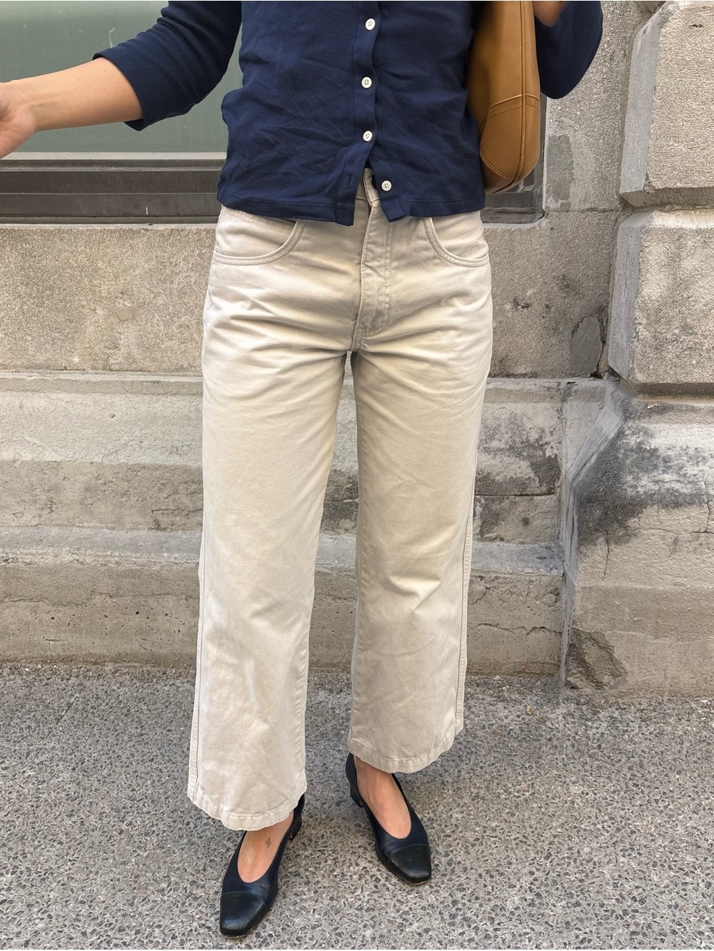 Dockers khaki mini flare pants